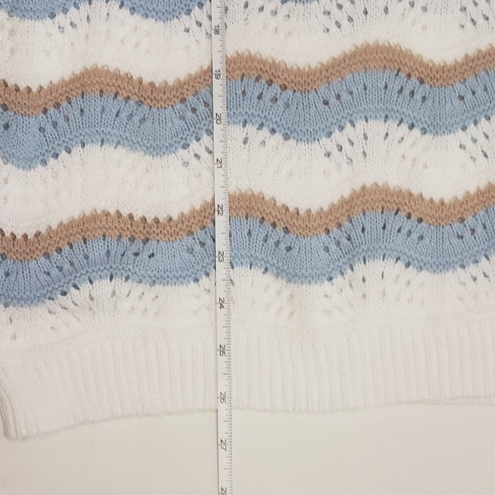 Studio 1886 Sweater Women's Size XL Blue Beige Ivory Cottagecore Light Academia - Picture 7 of 16